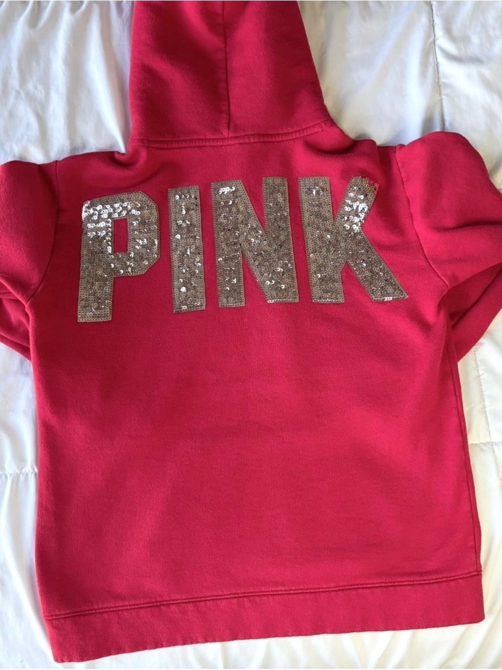 Victoria's Secret PINK Sequin Logo Hoodie in Bright Pink